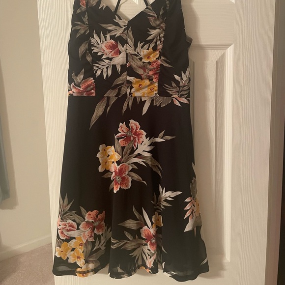 Volcom Black Floral Mini Dress - Picture 1 of 3